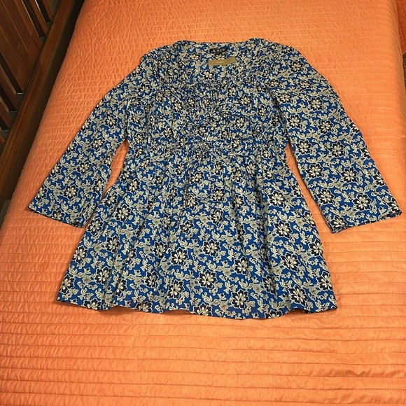 J CREW BEACH DRESS TIERED TIE FRONT FLORAL BLUE WHITE NWT SZ MEDIUM - Picture 13 of 14